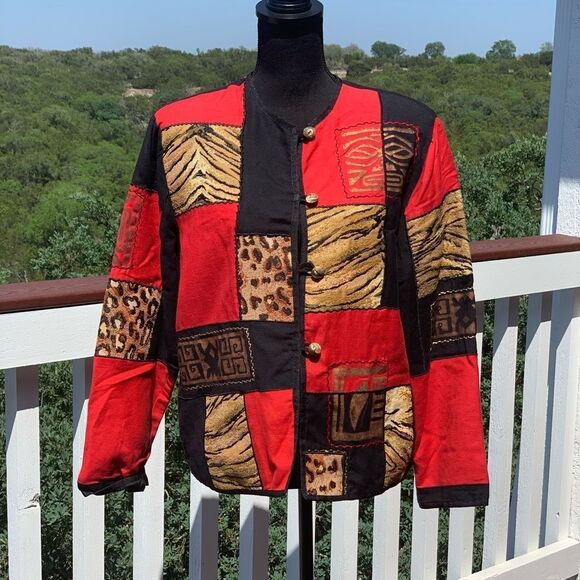 ALLURE Patchwork Animal Print Apparel Jacket - Picture 12 of 12